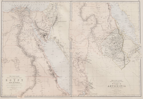 Nile Valley map 1882 Nubia Abyssinia